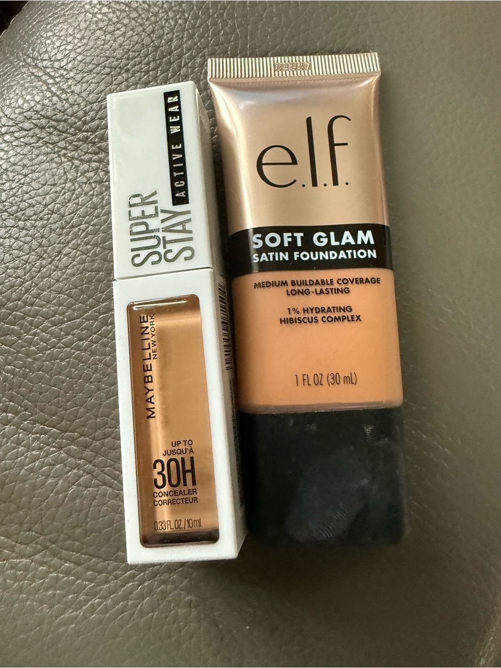 Maybelline SuperStay Concealer & e.l.f. Soft Glam Foundation - Tan cool/Peach